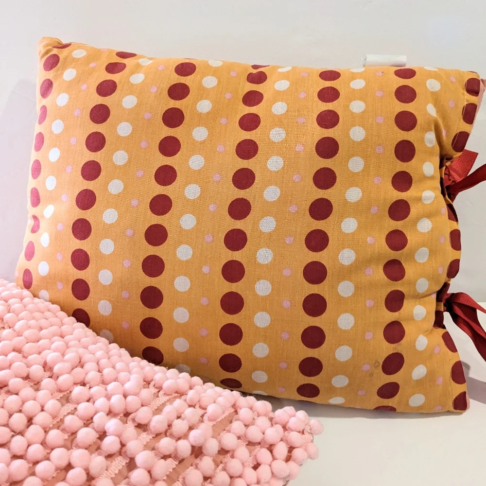 JCPenny Home Collection Throw Pillows Pink Red Pom Pom Polka-a-dot